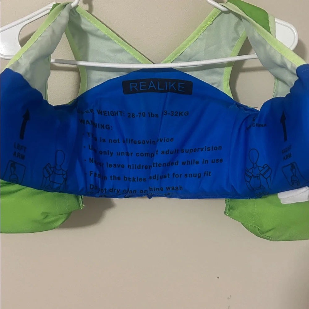 REALIKE Dino surf children's life jacket for 28-70 lbs w/ kid proof fastening - Picture 3 of 6
